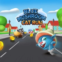 Blue Mushroom Cat Run snimka zaslona igre