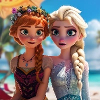 Selfie na Praia da Elsa e Anna