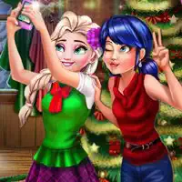 ladybug_and_elsa_xmas_selfie permainan