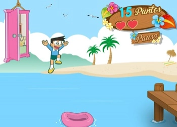Lompat di Pantai Doraemon tangkapan layar permainan
