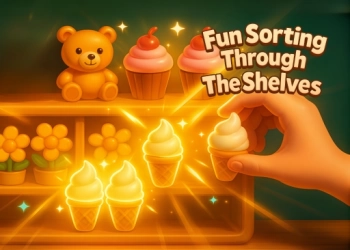 สนุกกับการจัดเรียงบนชั้นวาง ภาพหน้าจอของเกม