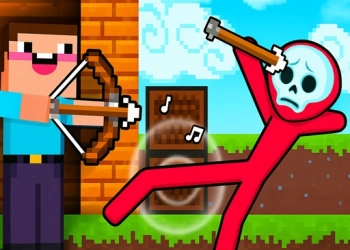 Noob bueskytte vs Stickman Zombie: zombie skyder spil skærmbillede af spillet